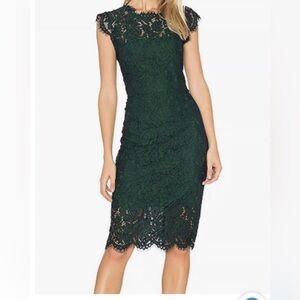 Women's Sleeveless Lace  Elegant Cocktail Dress SZ S - color green